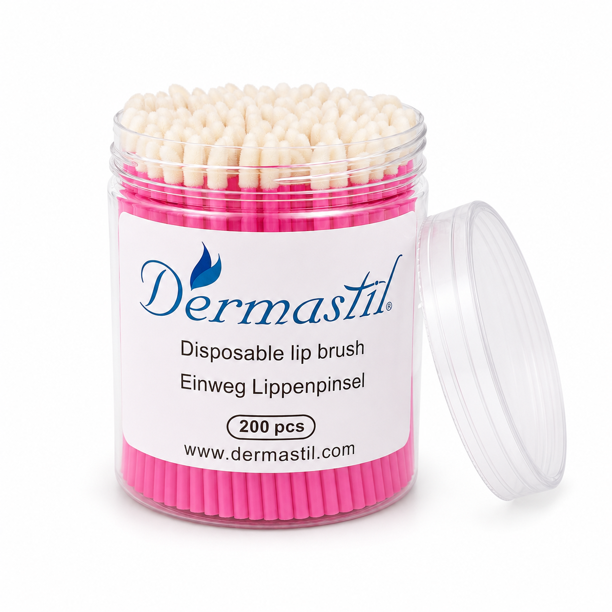 Dermastil 200 pinceaux microfibres sans peluches roses – Bâtonnets nettoyants professionnels pour extensions de cils