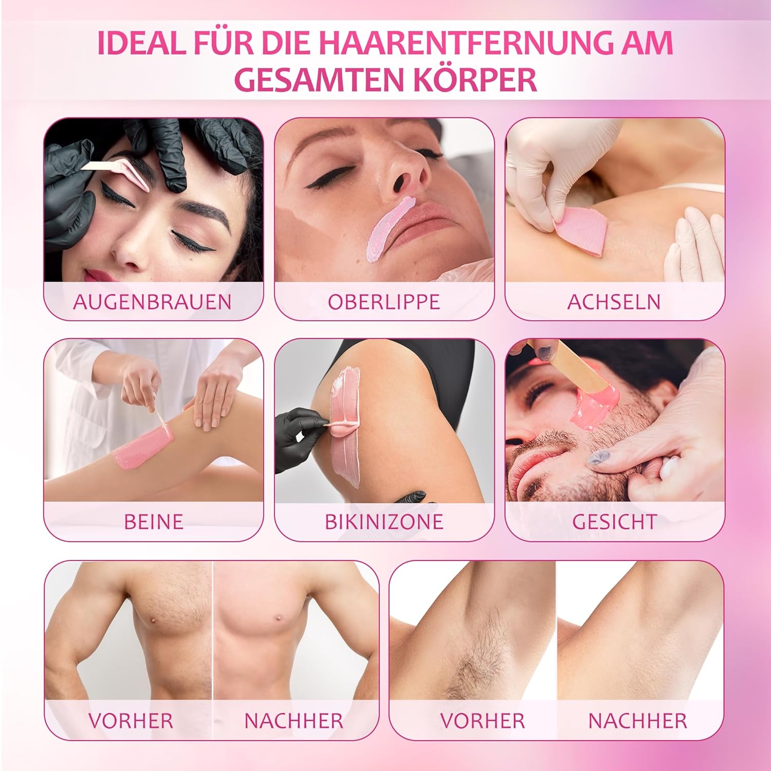 Depilissa – Perlas de Cera Depilatoria Pink – 400 g – Cera Caliente Profesional TIO2 – Depilación Sin Bandas – Rostro – Cuerpo – Bikini
