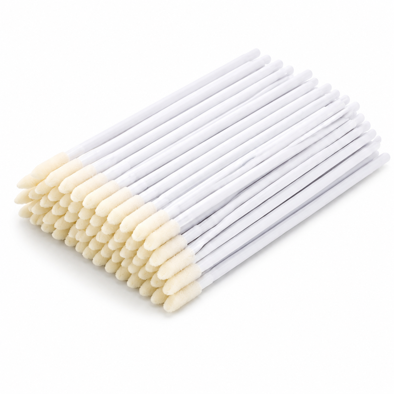 100 pinceaux microfibres sans peluches blancs – Bâtonnets nettoyants pour extensions de cils