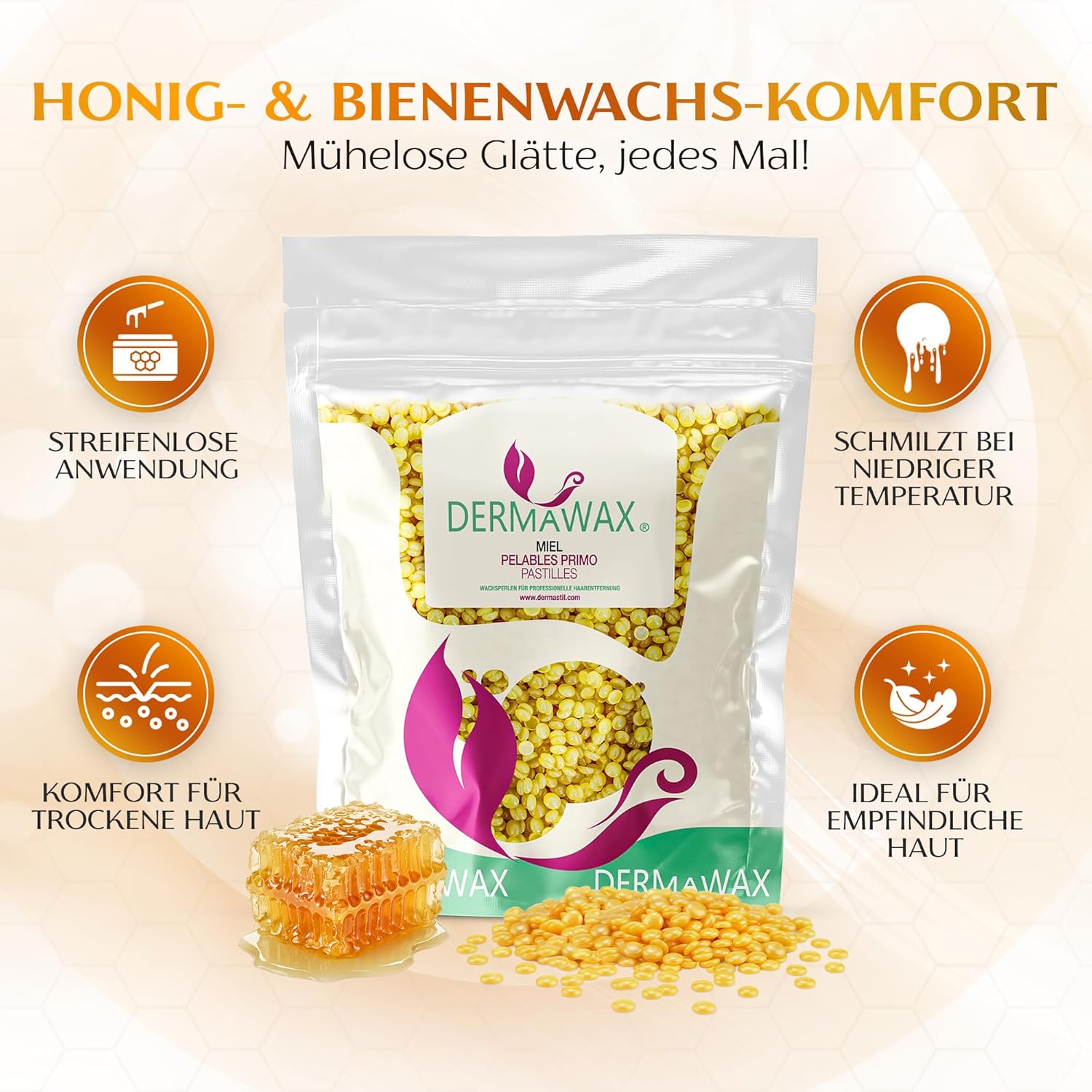 Dermawax Honey Stripless Hot Wax Beads 2 Kg