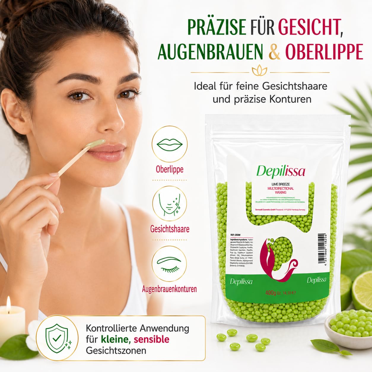 Depilissa Lime Breeze Multidirectional Vegan Wax Beads 400g