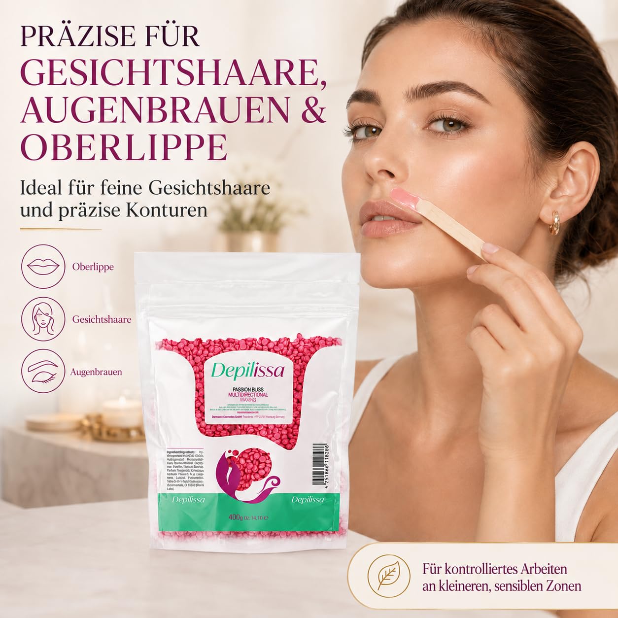 Depilissa Passion Bliss Multidirectional Vegan Wax Beads Stripless Hair Removal 400g