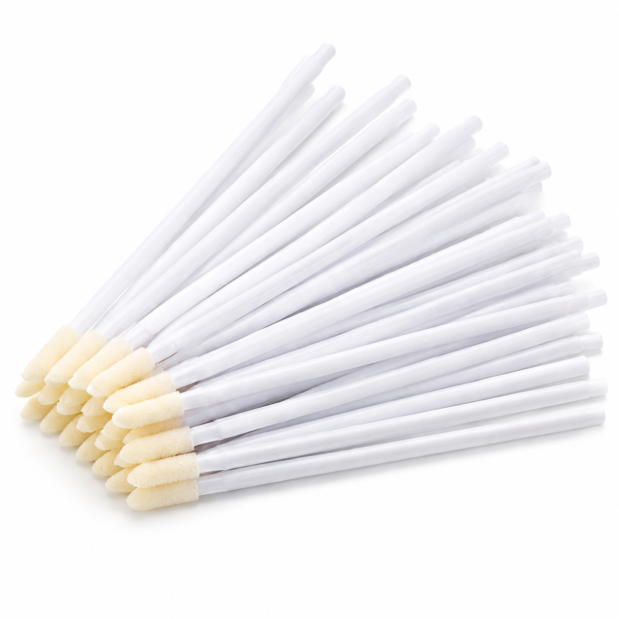 100 pinceaux microfibres sans peluches blancs – Bâtonnets nettoyants pour extensions de cils