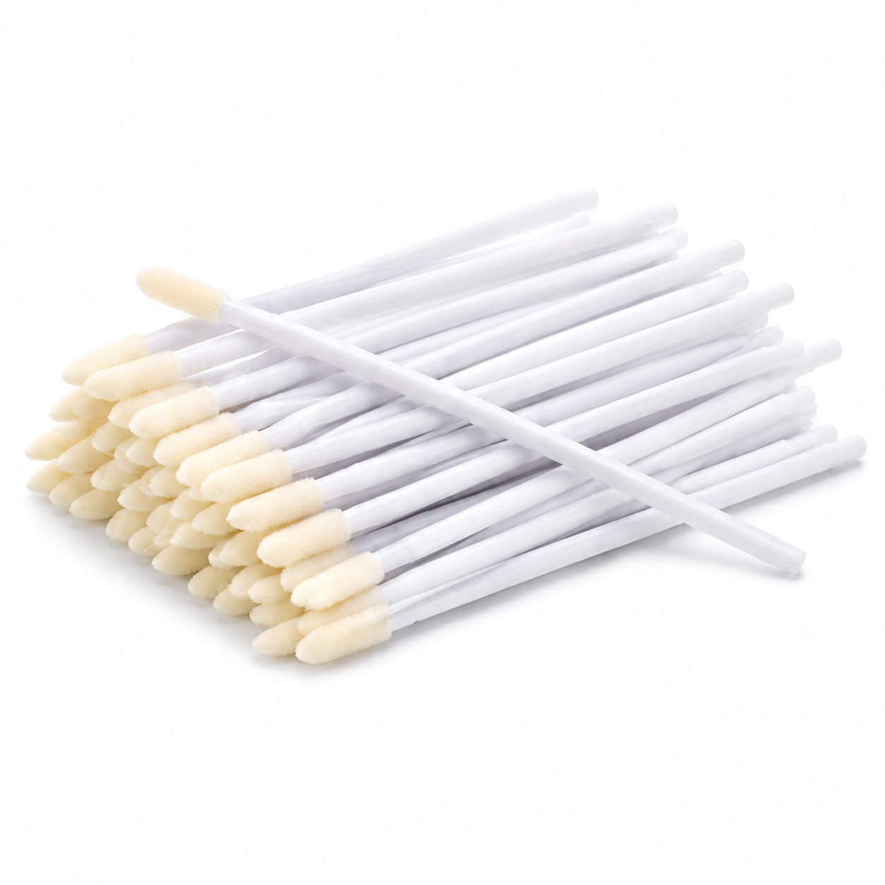 100 pinceaux microfibres sans peluches blancs – Bâtonnets nettoyants pour extensions de cils