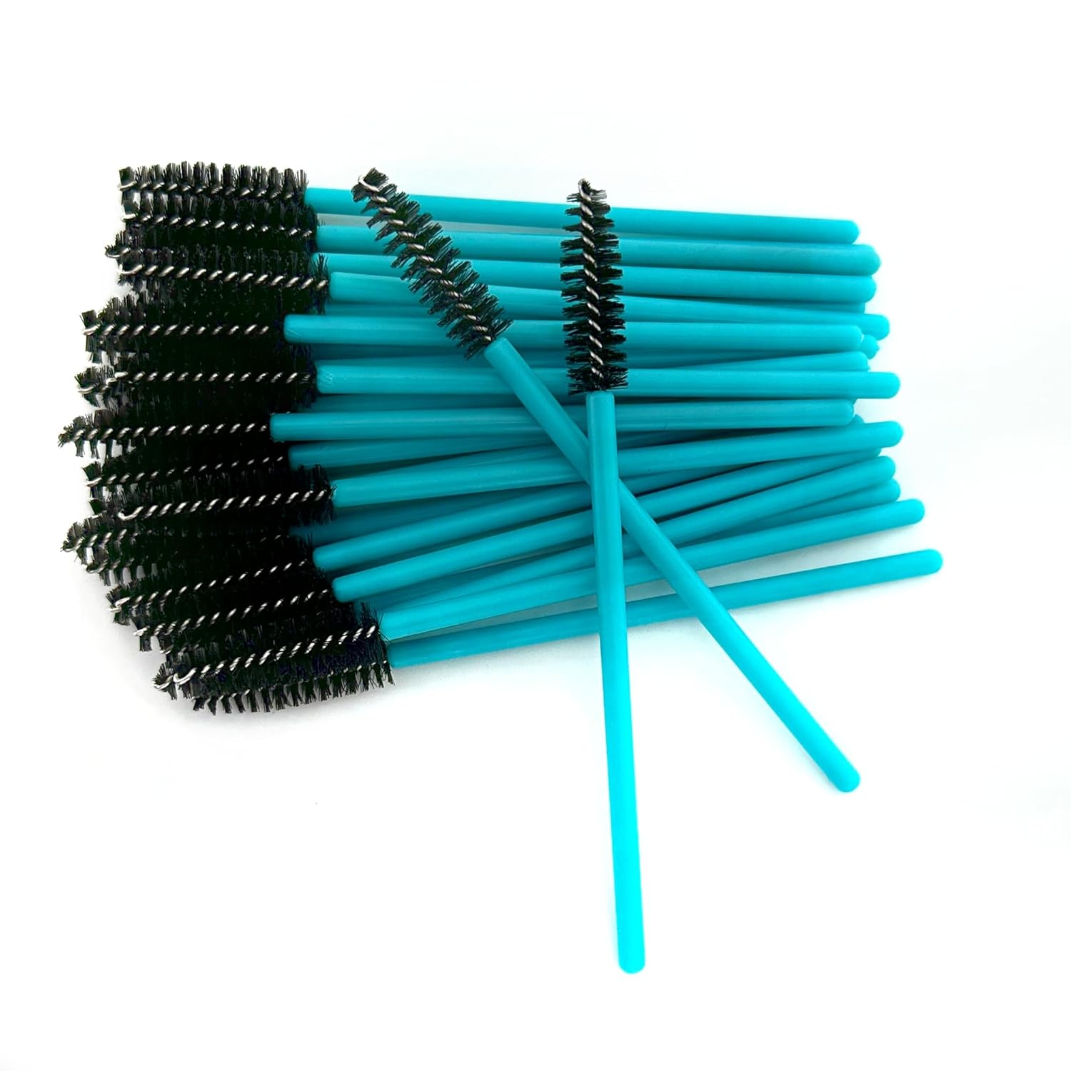 Dermastil 100 brosses à cils turquoise jetables – Brossettes mascara professionnelles pour extensions de cils, lash lifting & sourcils