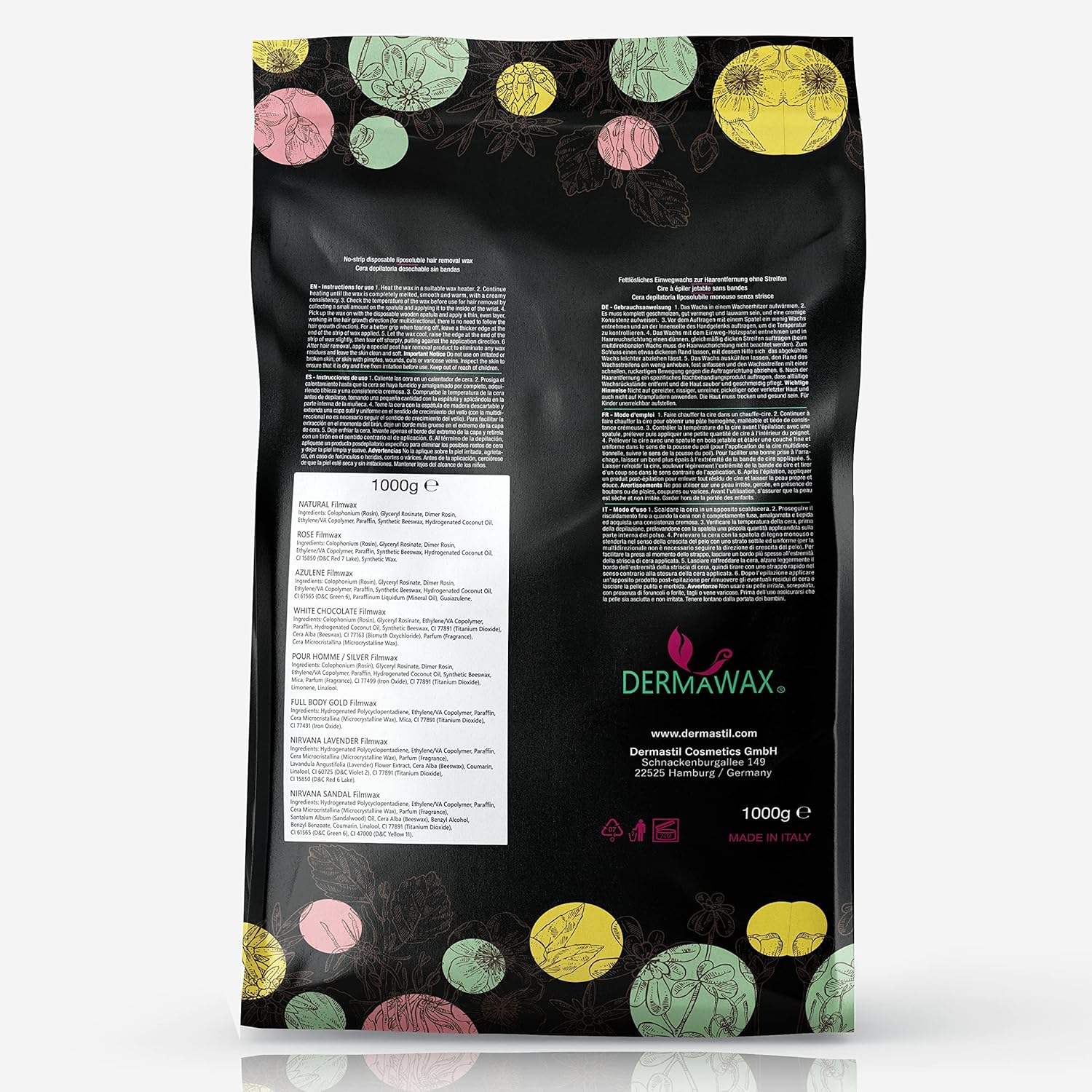 Dermawax Black Natural Honey perle di cera – Cera a caldo professionale per epilazione stripless uomo e donna – Viso, corpo e zona intima