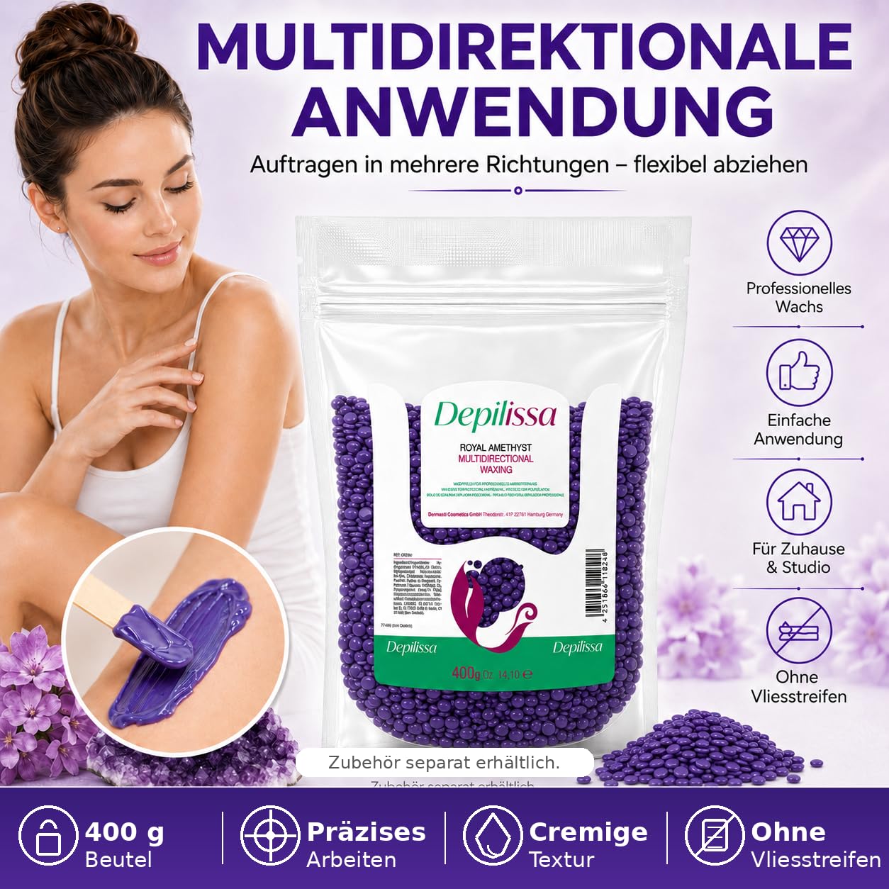 Depilissa Royal Amethyst Multidirectional Vegan Wax Beads 400g