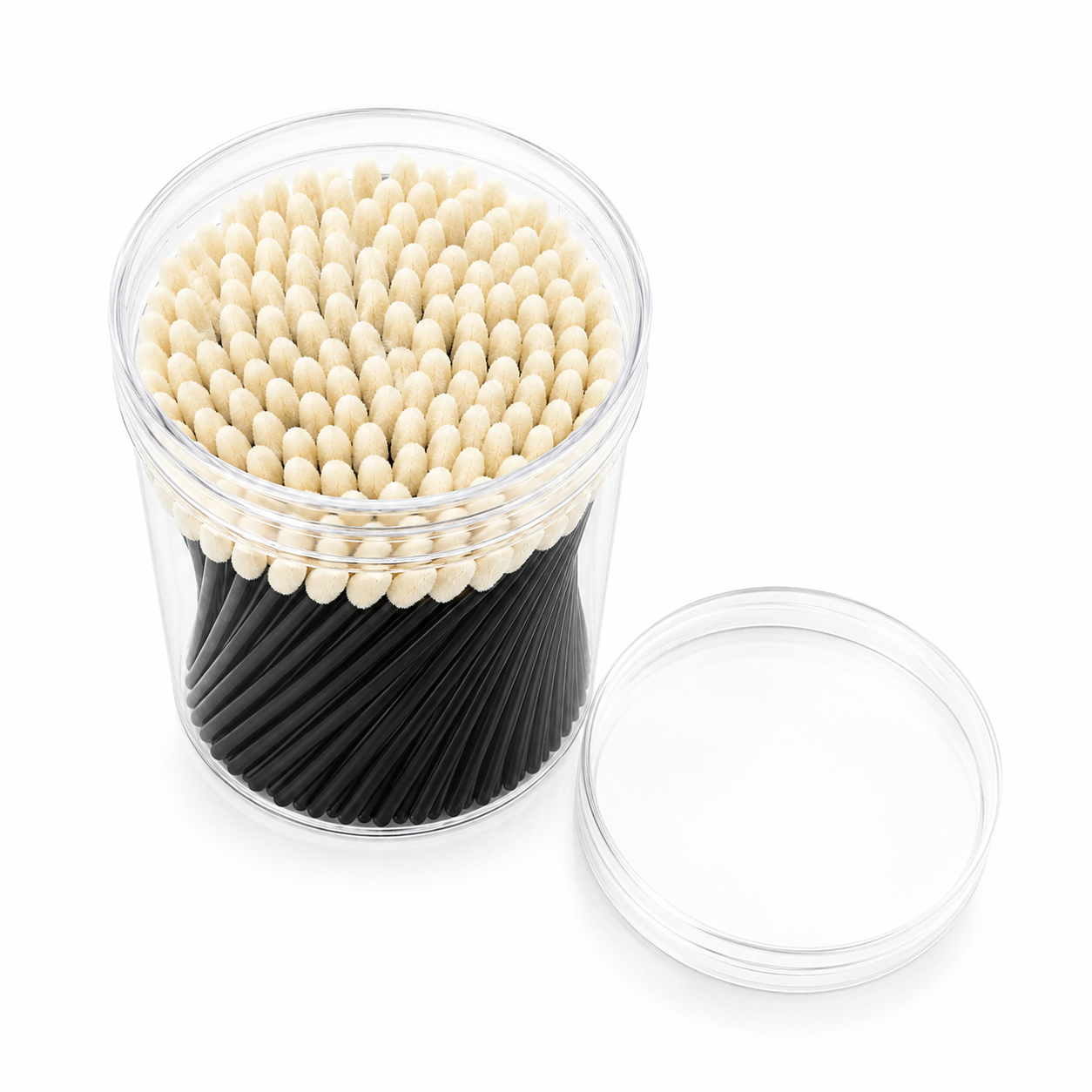 Dermastil 200 pinceaux microfibres sans peluches noirs – Bâtonnets nettoyants professionnels pour extensions de cils
