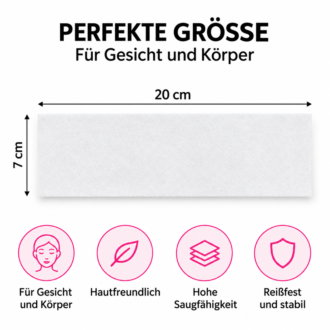 Vliesstreifen für Waxing - 250 Stück, 20 x 7 cm
