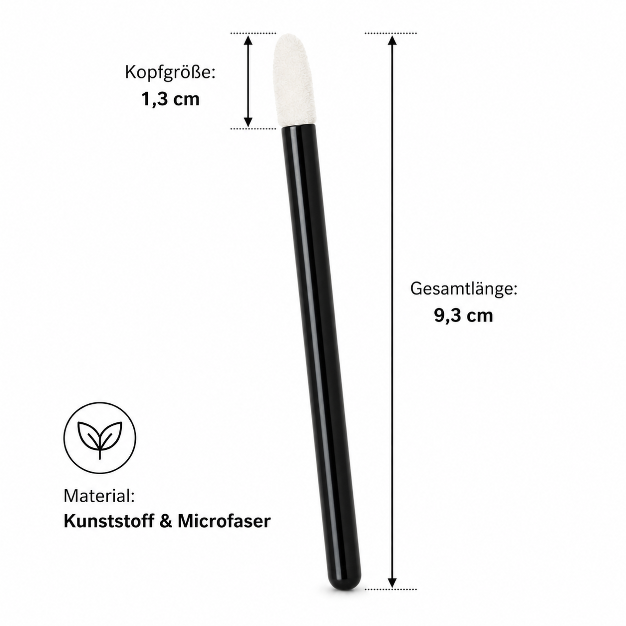 Dermastil 200 pinceaux microfibres sans peluches noirs – Bâtonnets nettoyants professionnels pour extensions de cils